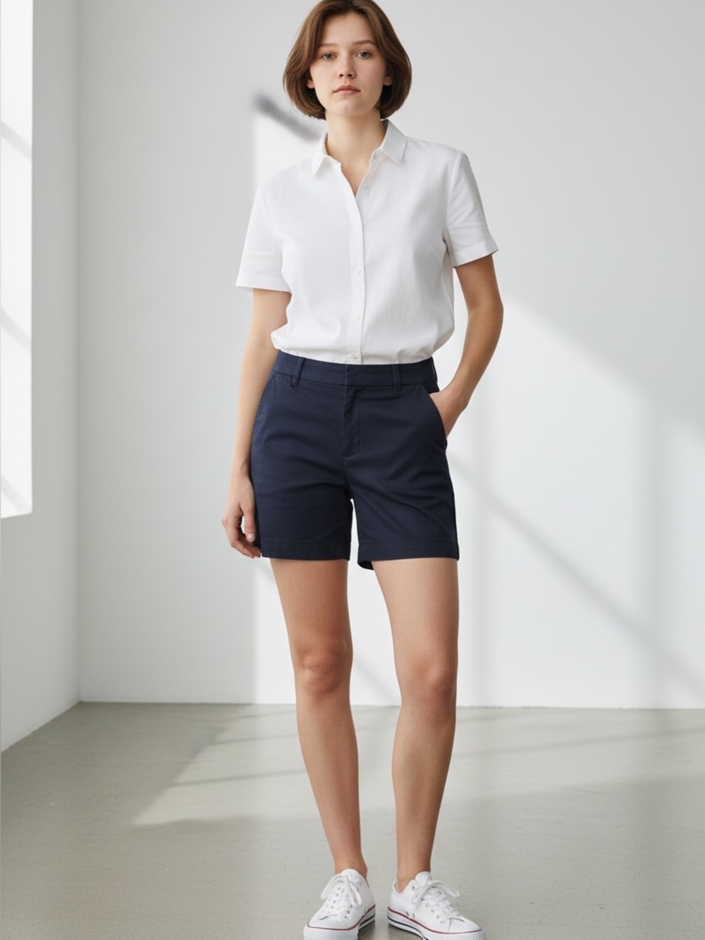 J.Crew Chino Shorts Women’s Size 8 Short Navy Blue New